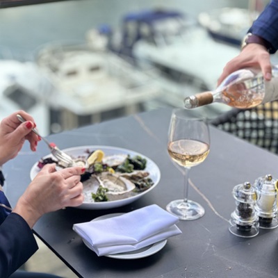 Oyster and Wine with Harbour view
